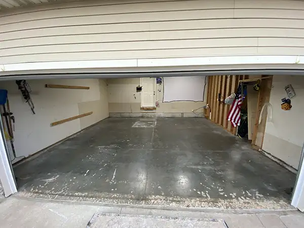 Garage floor before polyurea coating — project 4