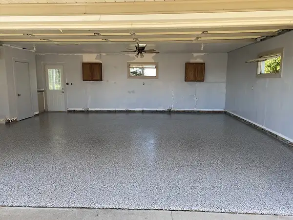 Garage floor after polyurea concrete coating — Walchak Concrete