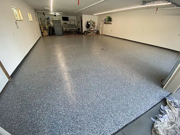 Finished garage floor coating by Walchak Concrete near Winona, MN