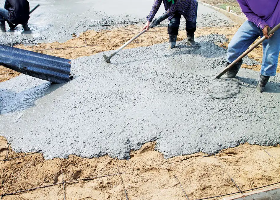 Concrete Floor Getting Poured